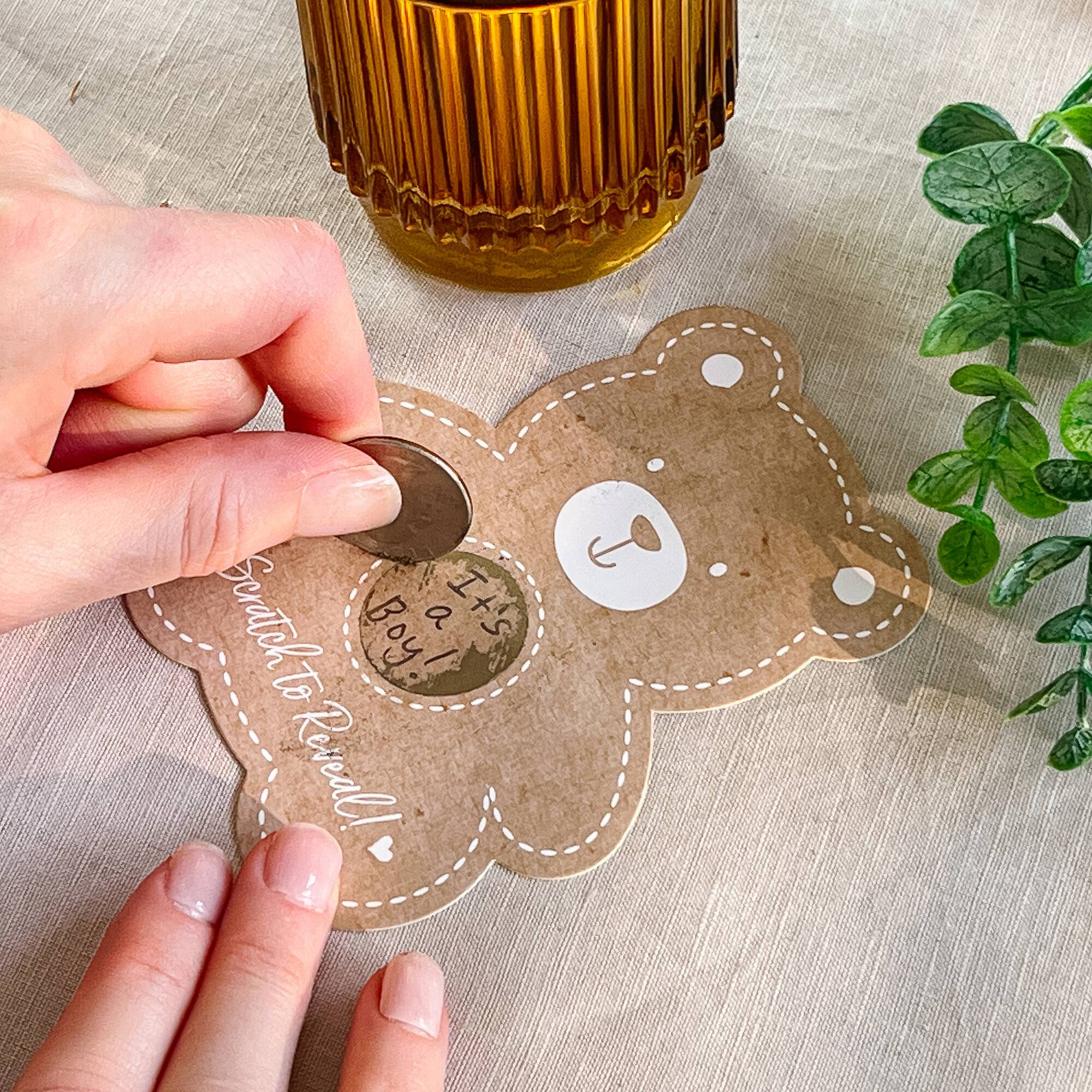 Kate Aspen® Kraft Bear Diaper Raffle & Scratch Off Game Set